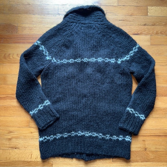 ROLLAS Mohair Knit Beach Cardigan Worn Black Small - Picture 3 of 6